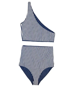 Set bikini reversibile da donna a vita alta Baiia taglia 16 a righe - Foto 1 di 24
