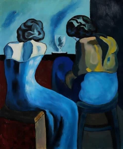Picasso Prostitutes at a Bar art Deko Bild 30x42 Leinwand Collection A1PP48 - Picture 1 of 3
