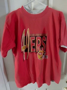 Vtg 90s San Francisco 49ers Salem Sportswear T-Shirt Boys Size XL Dbl Stitch Red - Picture 1 of 6