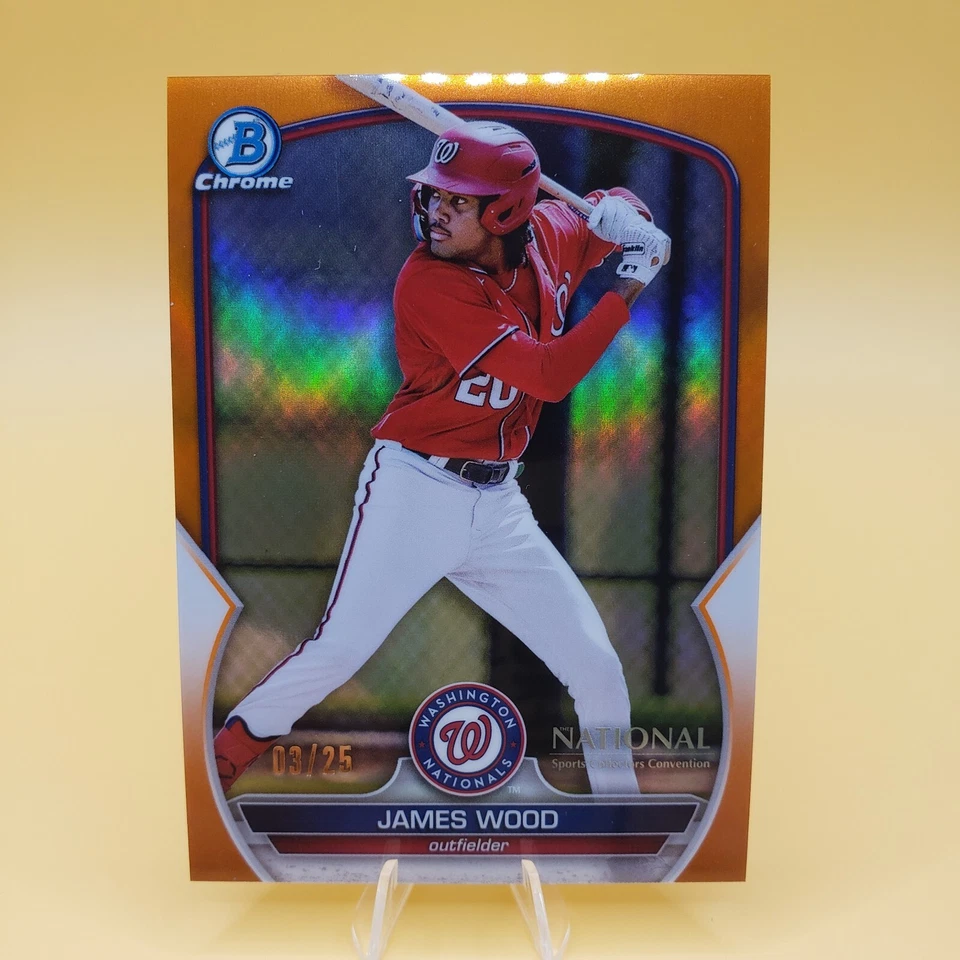 2023 Bowman James Wood Orange Refractor #'d 03/25 National Variation  - Image 1 of 3