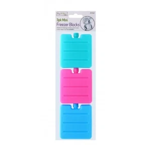 3 Mini Freezer Ice Blocks Reusable Pack Kids School Lunch Box Travel Picnic - Picture 1 of 4