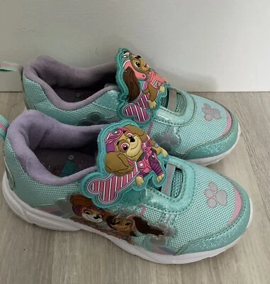 Paw Patrol Toddler Girls Teal Slip-on  Athletic Sneakers Shoes Sz 12 - Image 1 of 4