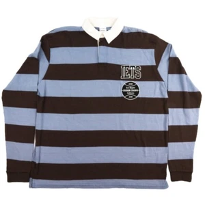 IETS FRANS - 100 % coton, marron chocolat & chemise de rugby rayée bleu pâle, M/L - Photo 1/5