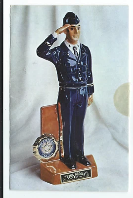 American Legion Soldier Ezra Brooks Whiskey Figural Bottle Decanter Postcard - Image 1 of 2