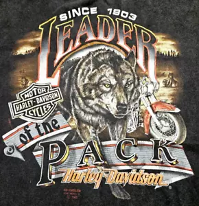 Vintage 1990 Harley Davidson 3D Emblem Leader of the Pack T Shirt Double Sided L - Picture 1 of 12