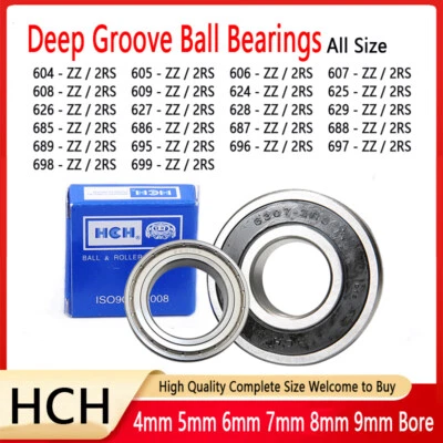 DEEP GROOVE BALL BEARINGS RUBBER / METAL SEALED （2RS / ZZ） 604 to 699 HCH