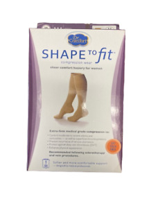 Dr Comfort Shape to Fit Sheer Comfort Hosiery for Women, Nude, Medium