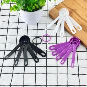 5Pcs/set Measuring Spoon White Plastic Teaspoon Tablespoon B7U9 Utensil G8D4 - Picture 1 of 13