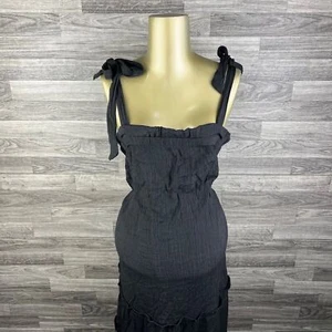 SHOP STEVIE Square Neck Black Sleeveless Ruffle Dress Girl's Size Small - Picture 1 of 11