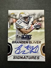 2015 Panini Score Branden Oliver Auto San Diego Chargers Signatures Card