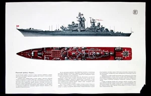Poster Vintage Soviet Russia Army, Warship Submarine Destroyer Missile Boat Navy - Picture 1 of 6