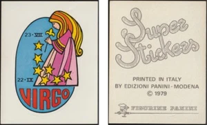 VIRGO VERGINE ZODIACO - FIGURINA PANINI SUPER STICKERS - 1979 NEW CON VELINA - Imagen 1 de 1