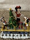 DISNEY MInnie Mouse With Morty and Ferdie Christmas Train Village Figure RARE