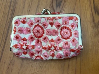 Monedero pequeño vintage rosa y rojo Foto 1 de 4