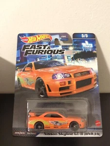 HOT WHEELS NIssan Skyline GT-R (BNR34) orange Fast & Furious 5/5 real riders - Picture 1 of 1