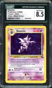 CGC 8.5 Haunter STAIN ERROR Fossil 6/62 Holo 1999 Pokemon Card NM/MINT psa - Picture 1 of 3