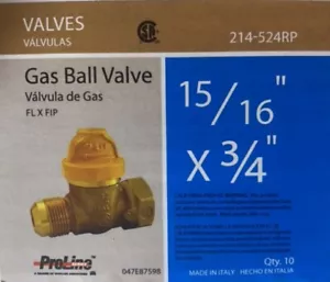 3/4 Zoll Gaskugelhahnventil FIP x 15/16 Zoll FL gerade 15/16 Fackel sicher ab - Bild 1 von 5