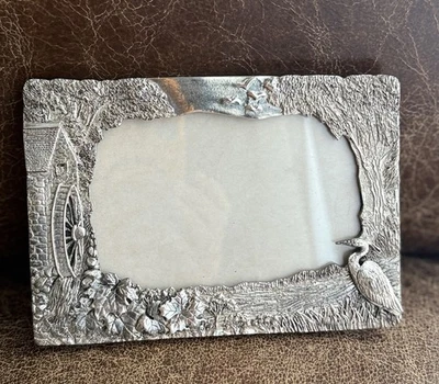 Vintage SILVER SCENES Silver Plated Decorative Picture Frame ~ Mill Wales UK - Image 1 of 4