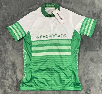Garneau Backroads Women’s Green Short Sleeve Striped Cycling Jersey Small NWT - Image 1 of 4