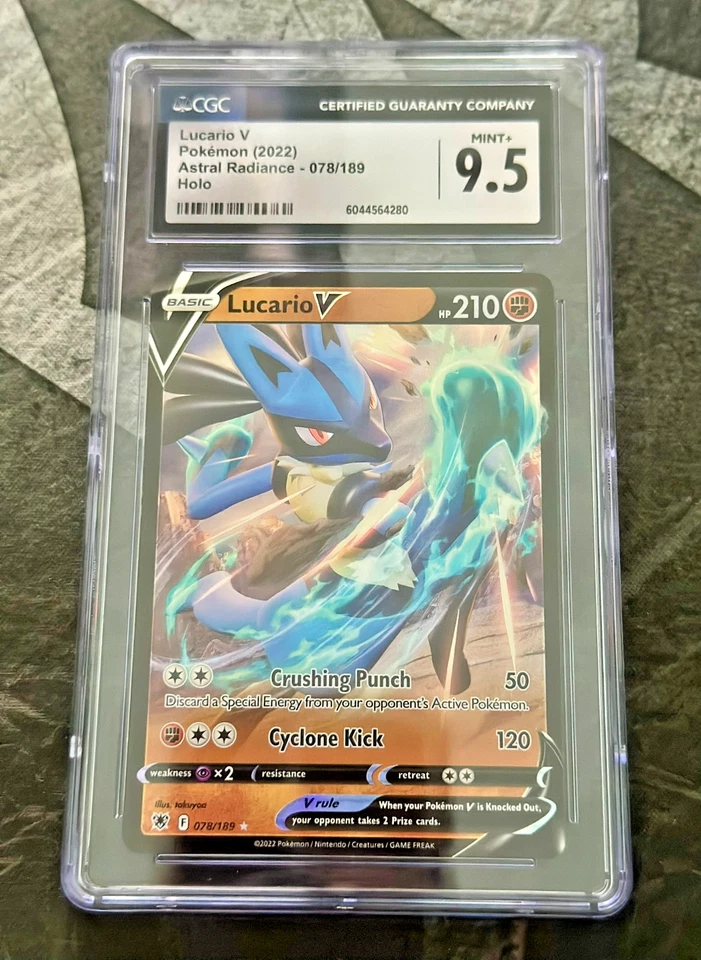 2022 Pokemon Lucario V 078/189 Astral Radiance CGC 9.5 Mint+ TCG - Image 1 of 2