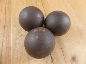 3 Cast Iron Ball Cannon Ball Replicas 3" Solid Civil War 3 1/2 Ilb *PAINT SCRAPS - Picture 1 of 8