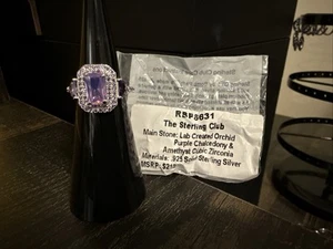 BP The Sterling Club RBP6631 Orchid Purple Chalcedony & Amethyst CZ on .925 SS - Picture 1 of 3
