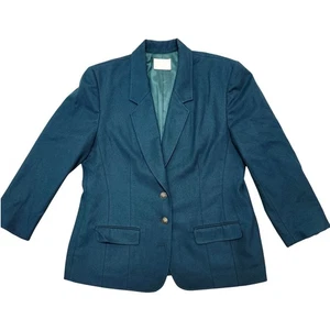 Pendleton 100 % Schurwolle Blazer Jacke Damen 14 türkis grün Knöpfe USA LESEN - Bild 1 von 9