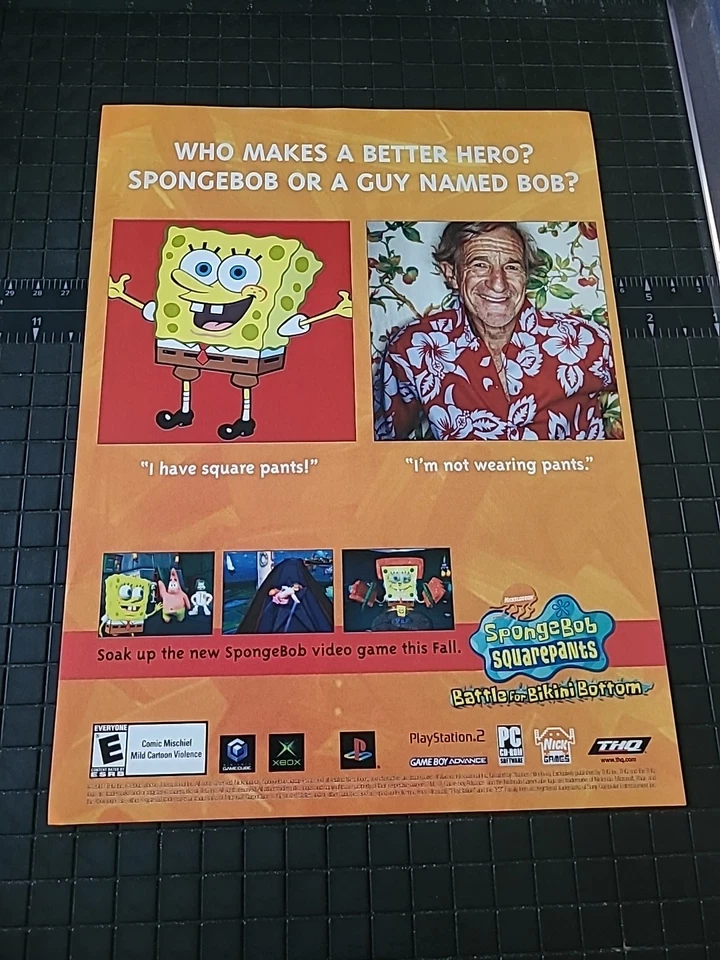 Spongebob Squarepants Battle For Bikini Bottom Print Ad 8x11 2003  - Image 1 of 1