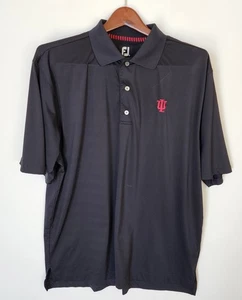 Camisa polo de golf FJ FootJoy Indiana Hoosiers para hombre XL negra roja logotipo rendimiento - Imagen 1 de 13