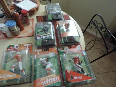 NCAA MCFARLANE: FITZGERALD, WITTEN, WARD, BREES, P. MANNING, PETERSON & R. LEWIS - Image 1 of 4