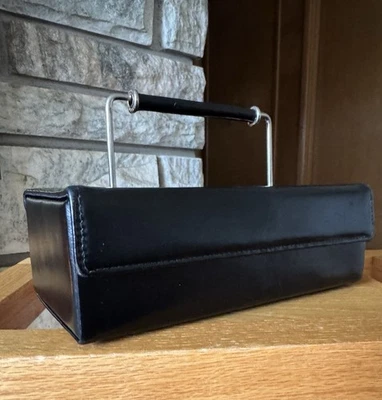 Cartera Caja Cuero Negro Vintage Rockabilly Años 50 Raro Foto 1 de 4