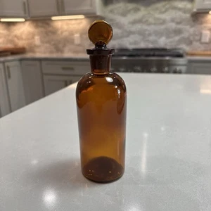 Vintage braune Braunglas Apotheker Flasche T C Wheaton Company USA mit Stopfen - Bild 1 von 15