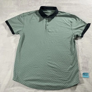 BYLT Mens XL Polo Premium Basics Lux Polka Dot Blue - Picture 1 of 11