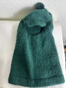 Máscara de esquí vintage Wigwam tejida lana verde pompón caza talla única - Imagen 1 de 11