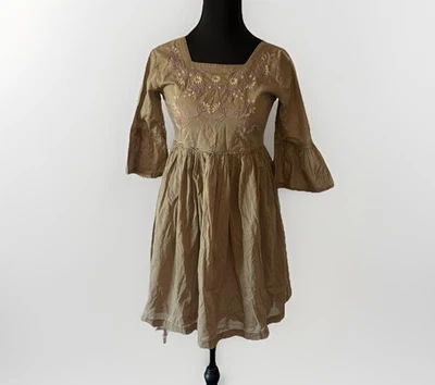 Little Prim Juliet Peasant Short Dress Embroidery Sz 12 Cottagecore Boho Prairie - Image 1 of 4