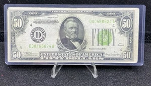 1934 $50 Federal Reserve Note, Cleveland, Ohio Lime Green Z57 - Picture 1 of 2
