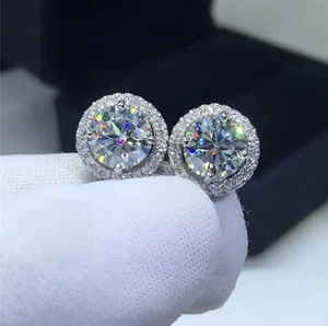 Orecchini in argento 925 e moissanite da 1.0 carati - Picture 1 of 5