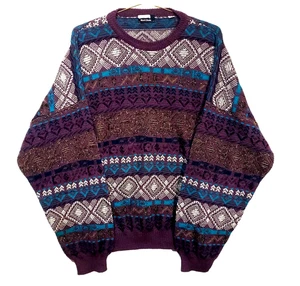 Vintage Mark Shale Herren 2XL Strick Pullover Made In Italy 90s Biggie Coogi Style  - Bild 1 von 7