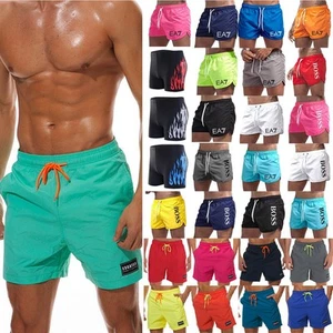 ㅑEA7 BOSS Swim Shorts Men's Swimming Board Trunks Swimwear Beach Summer Shorts↑ - Picture 1 of 27