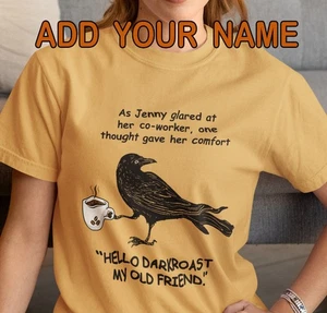Comfort Colors Coffee Lover Shirt Custom Raven Crow Coffee Shirt Halloween Shirt - Picture 1 of 21