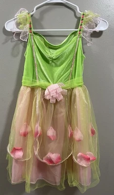 Target Kids Petal Fairy  Costume. No Wings. Size 5 - 6. Pink Green See Descript - Image 1 of 4