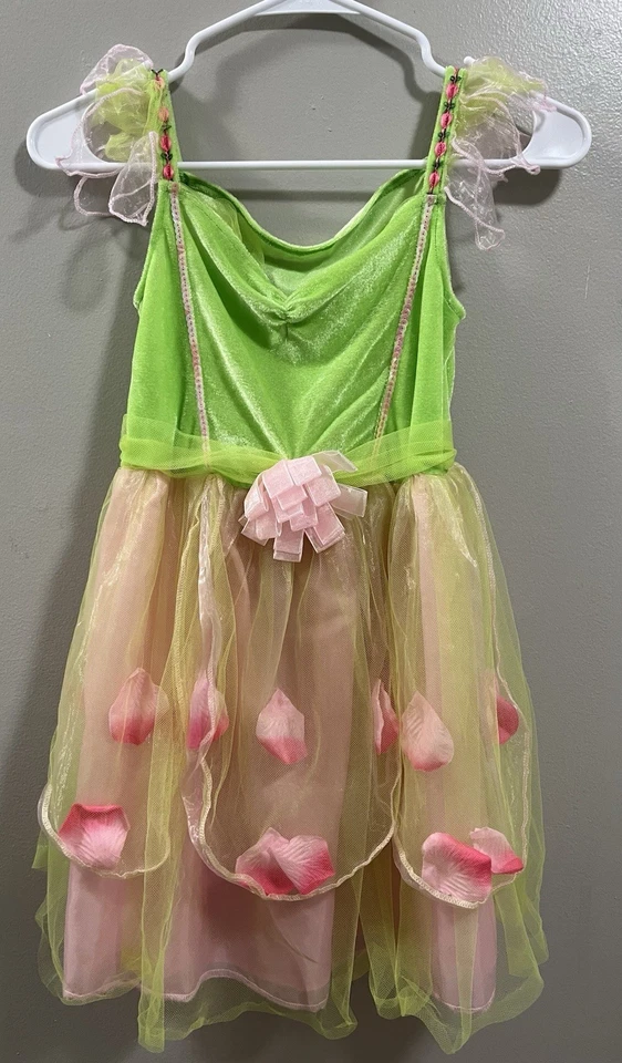 Target Kids Petal Fairy  Costume. No Wings. Size 5 - 6. Pink Green See Descript - Image 1 of 4