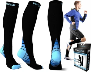 Physix Gear Kompressionsstrümpfe 20-30 mmHg Herren Laufen Anti-Müdigkeit Radfahren L-XL - Bild 1 von 8