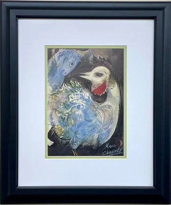 Marc Chagall "Les Plumes en Fleurs" (The Feathers in Bloom) assinado com arte com certificado de autenticidade - Imagem 1 de 4