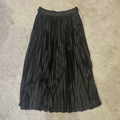 Karl Lagerfeld Women’s Black Maxi Skirt with White Strips Size XS - Image 1 of 4