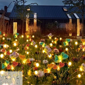 Solar Garden Lights, 2 Pack with 8LEDs Swaying Butterfly Light, Waterproof So... - Picture 1 of 7
