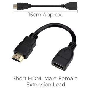15cm kurzes HDMI Verlängerungskabel Stecker auf Buchse Konverter Fire TV 4K | FPC - Bild 1 von 9
