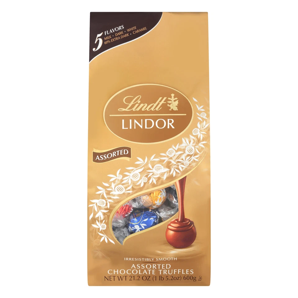 Lindt Lindor Chocolate Truffles Candy Assortment Snack Size Treats 21.2 oz