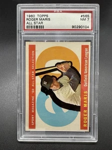 1960 Topps All-Star Baseball #565 Roger Maris PSA 7 New York Yankees Salón de la fama - Imagen 1 de 2