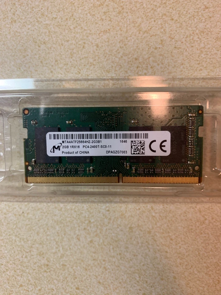 2GB - PC4-2400T RAM 1Rx16 DDR4 Memory Micron MTA4ATF25664HZ-2G3B1 260-pin SODIMM - Image 1 of 1